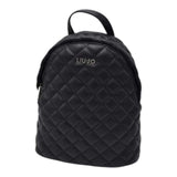 Liu Jo Rucksack aus einfarbigem Öko-Leder mit Reißverschluss Schwarz für Mädchen