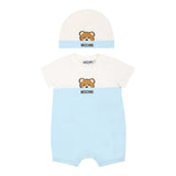 Moschino Set Pagliaccetto-Cappello Bicolore per Neonato MUY07EM BIANCO/AZZURRO MOSCHINO 