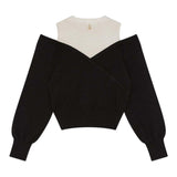 PATRIZIA PEPE maglia girocollo tinta unita con finta canotta Nero per Bambina 7K0042X NERO PATRIZIA PEPE 