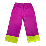 Ilfarobimbi Zweifarbige Palazzo-Hose mit elastischer Taille Magenta für Mädchen
