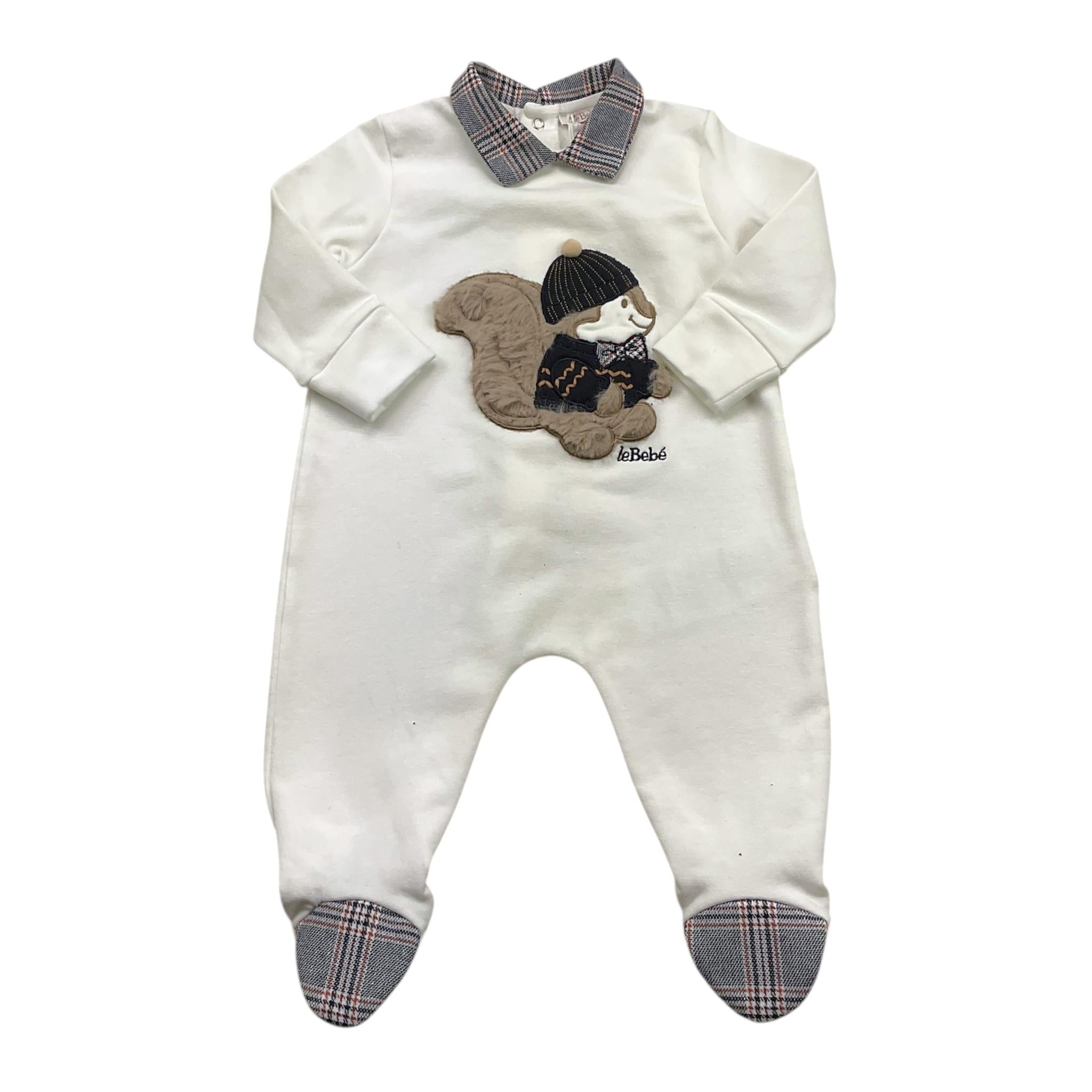 LE BEBE' tutina tinta unita con stampa Bianco per Neonato LBB3800 BIANCO LE BEBE' 