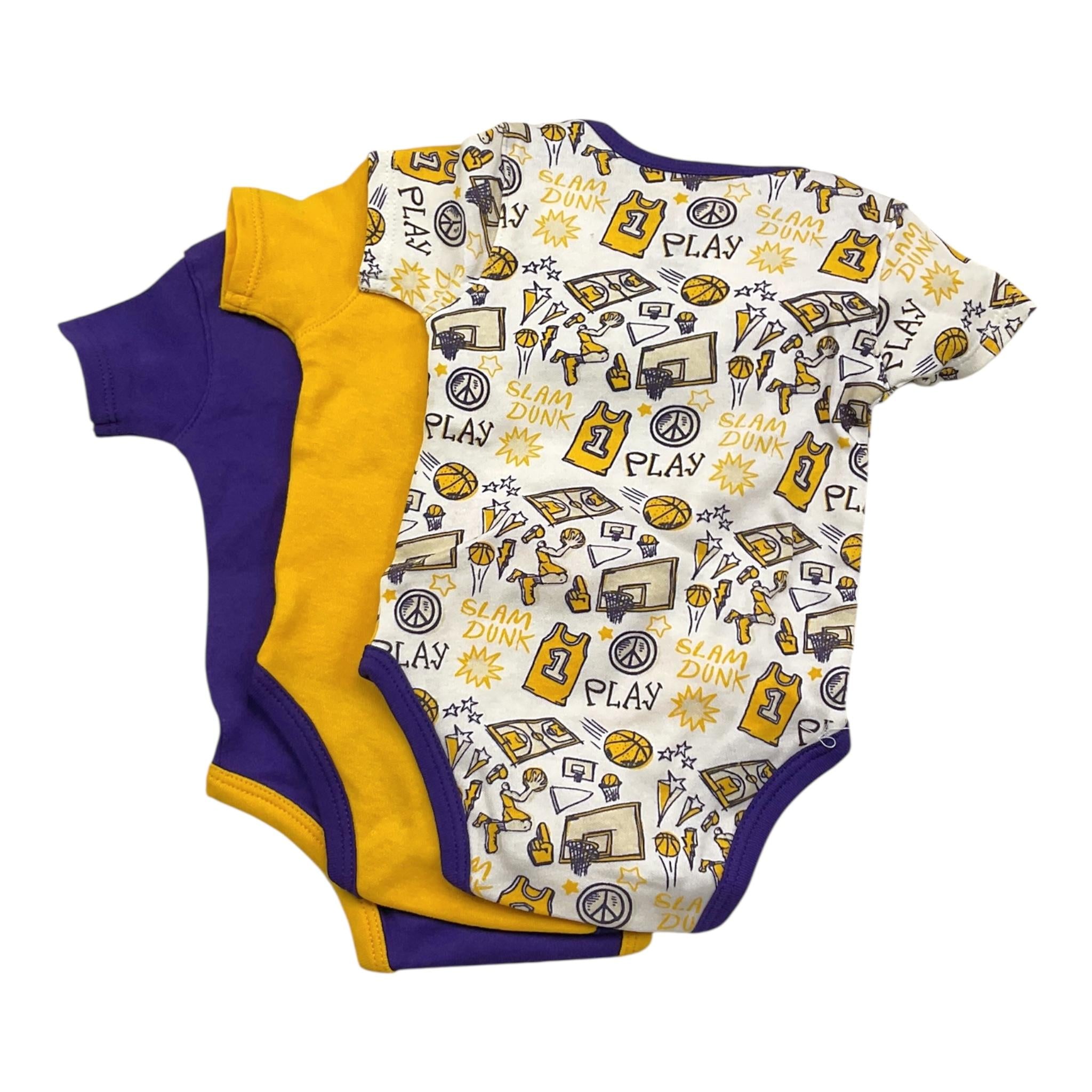 NBA set 3 body multicolor con stampa Multicolor per Neonato 176105 MULTICOLOR NBA 