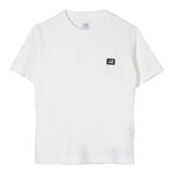 CP Company – Einfarbiges T-Shirt mit Rundhalsausschnitt und weißem Logo für Kinder