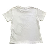 Please T-Shirt Rundhals Einfarbig mit Kontrastärmeln Weiß für Neugeborene