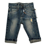 Never Too Jeans tinta unita con Strappi Blu per Neonato NT1365N BLU NEVER TOO 