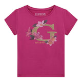 Guess T-Shirt Girocollo Tinta Unita con Stampa per Neonata K5GI08K6YW4XN MAGENTA GUESS 