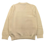 SUN68 maglia girocollo tinta unita con ricamo logo Panna per Bambino K44340 PANNA SUN68 