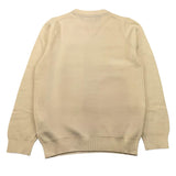 SUN68 maglia girocollo tinta unita con ricamo logo Panna per Bambino K44340 PANNA SUN68 