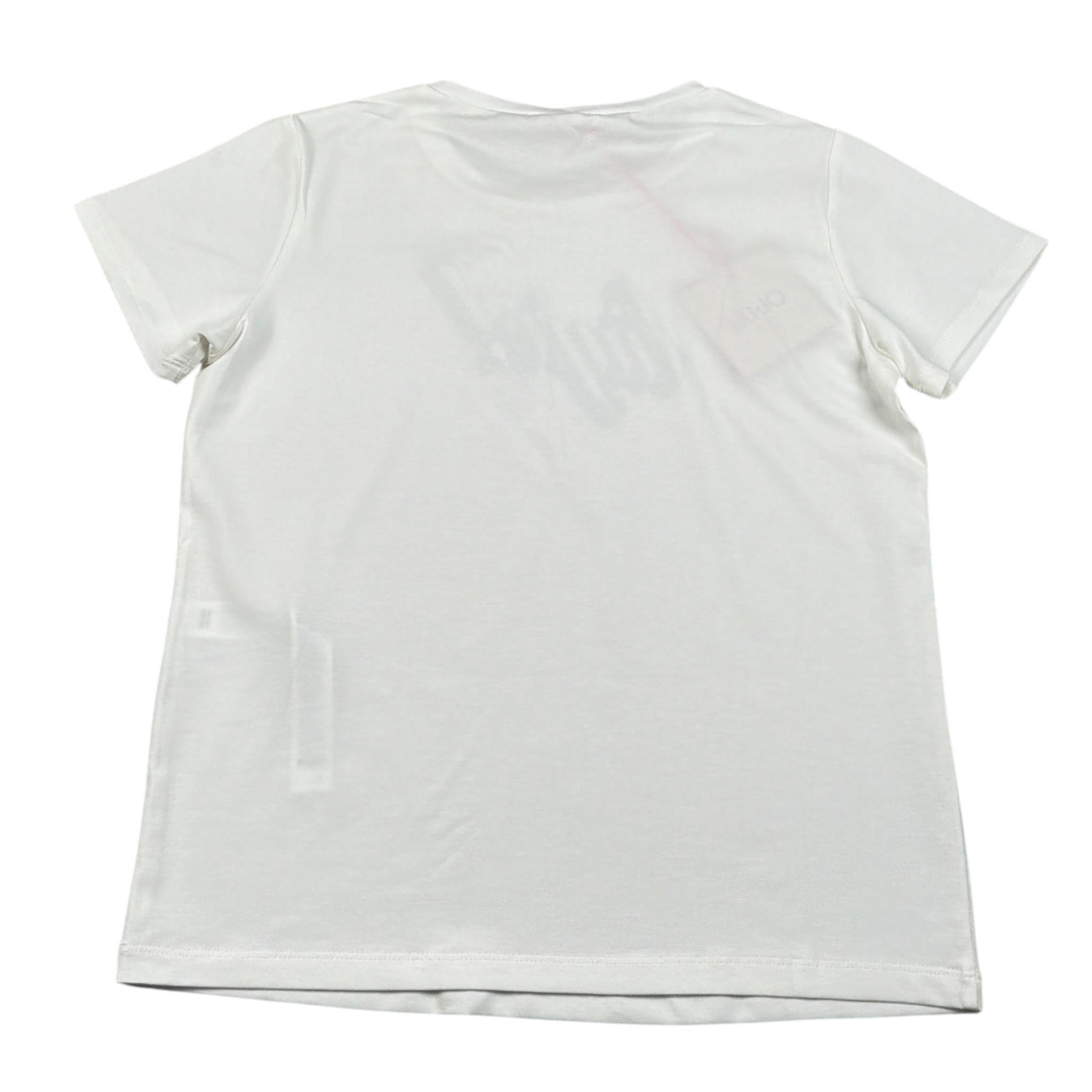 Liu Jo T-Shirt Girocollo tinta unita con Brillantini Bianco per Bambina GA50188 BIANCO LIU JO 