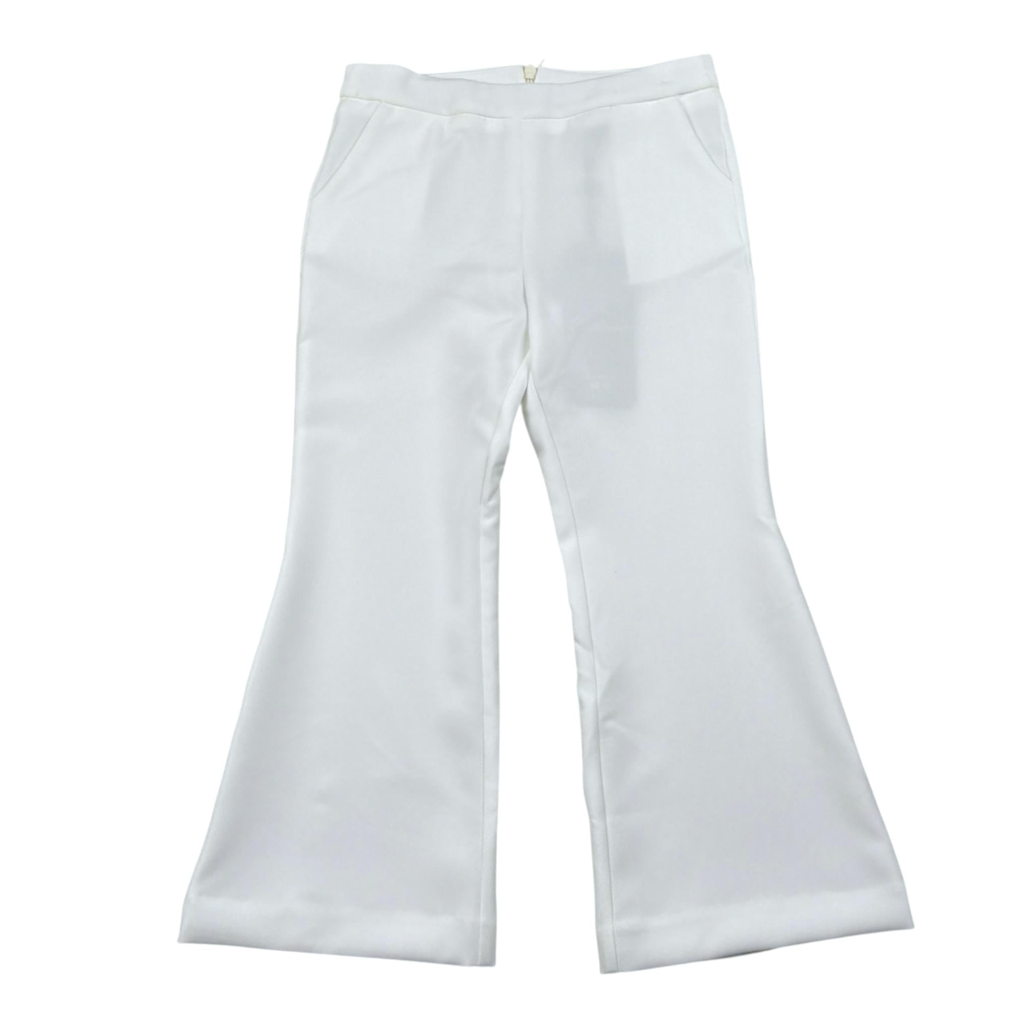 Fun & Fun Pantalone Tinta Unita Modello A Zampa per Bambina FNCBPT00990 BIANCO FUN & FUN 