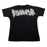 DISCLAIMER t-shirt girocollo tinta unita con stampa in contrasto Nero per Bambino 24IDK58245 NERO DISCLAIMER 