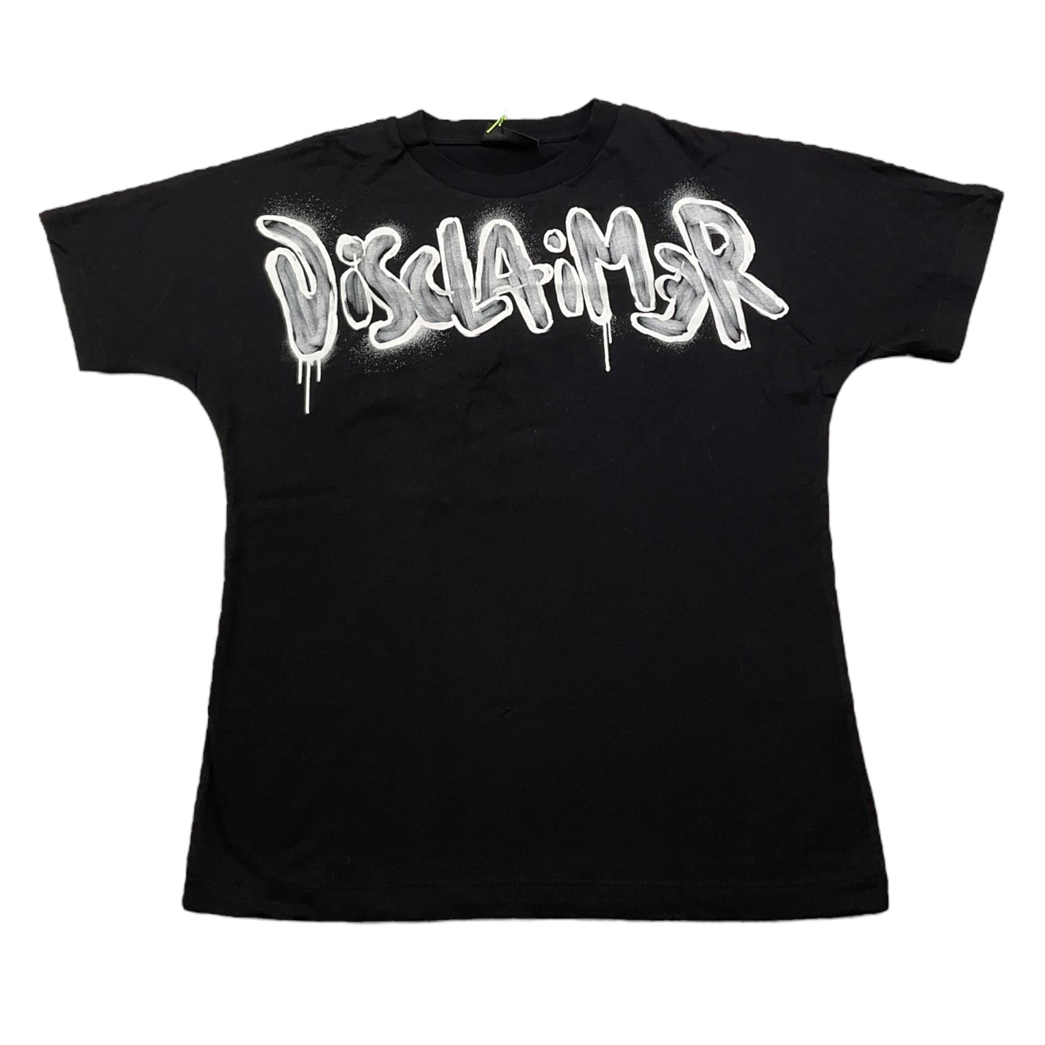 DISCLAIMER t-shirt girocollo tinta unita con stampa in contrasto Nero per Bambino 24IDK58245 NERO DISCLAIMER 