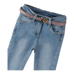 SARABANDA jeans tinta unita con cintura modello a zampa Azzurro per Neonata A382 AZZURRO SARABANDA 