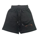 Maison 9 Paris – Einfarbige Trainings-Bermudashorts mit Logo und elastischem Bund in Schwarz für Neugeborene