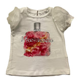 Miss Grant T-Shirt Girocollo Tinta Unita con Stampa per Neonata MG1292 BIANCO MISS GRANT 