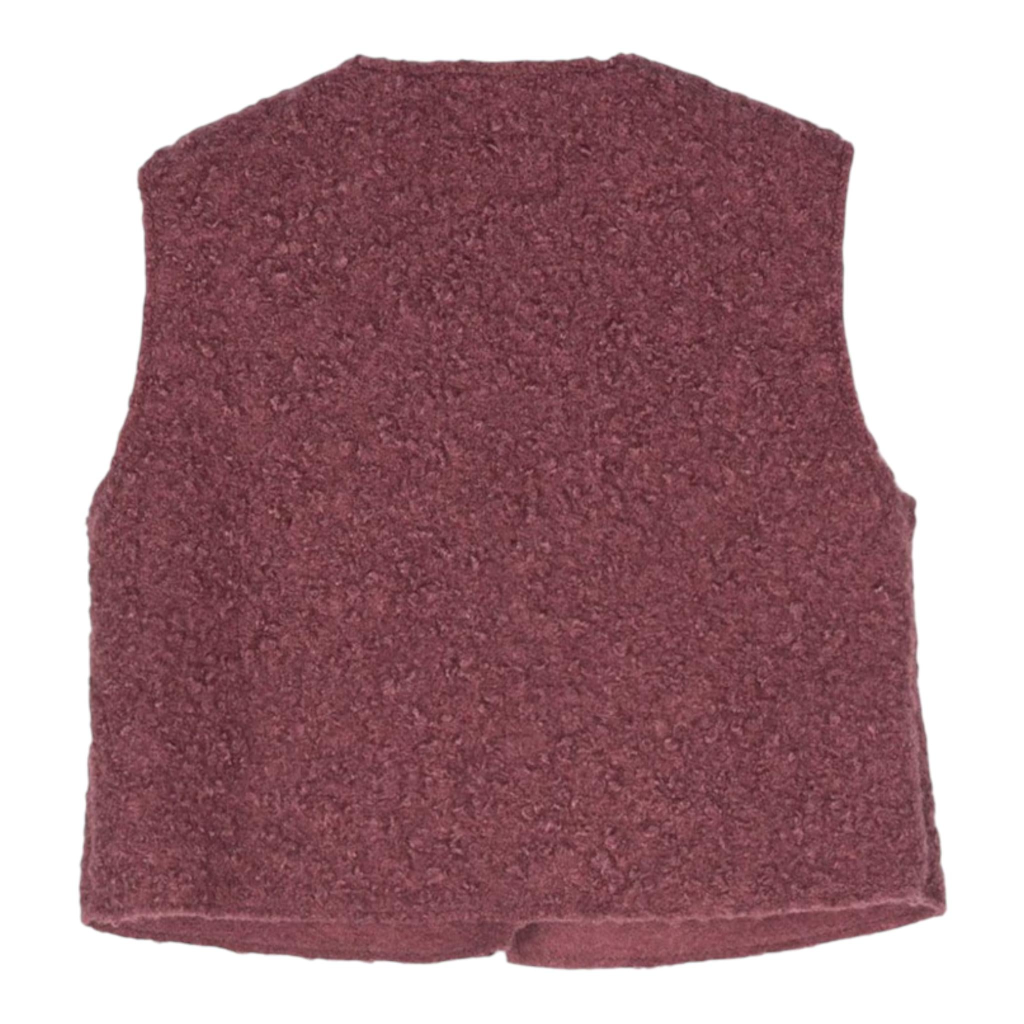 TEDDY E MINOU gilet tinta unita teddy Bordeaux per Neonata I24GD012PE027 BORDEAUX TEDDY E MINOU 