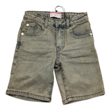 Cesare Paciotti Einfarbige Denim-Bermuda-Shorts mit verstellbarem Bund Grau für Jungen