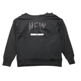 Yours Girl Einfarbiger Hoodie mit Pailletten Schwarz für Mädchen