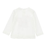 Monnalisa Shirt Tinta Unita con Stampa E Brillantini per Bambina 39D626J BIANCO MONNALISA 