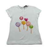 J.O. Milano T-Shirt Girocollo Tinta Unita con Stampa per Bambina 576Q5J BIANCO J.O. MILANO 