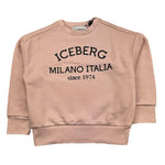 ICEBERG felpa chiusa girocollotinta unita con stampa logo Rosa per Bambina MFICE5334J ROSA ICEBERG 