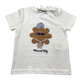 Manuel Ritz T-Shirt Girocollo Tinta Unita con Stampa per Neonato MR3107N BIANCO MANUEL RITZ 