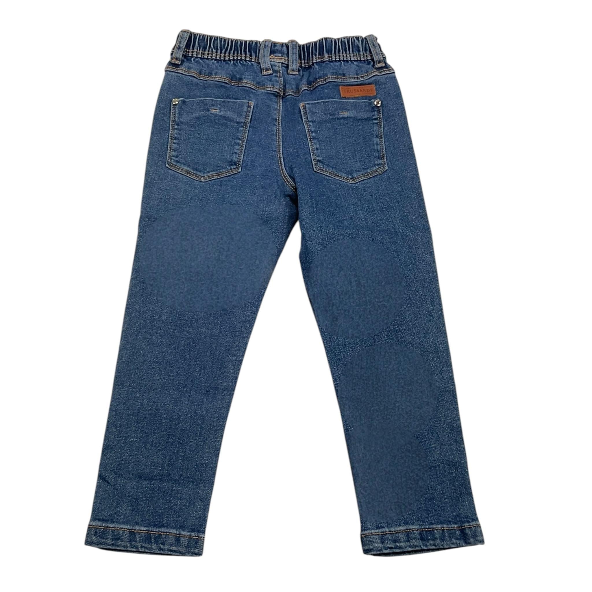 TRUSSARDI jeans tinta unita con stampa Azzurro per Bambino TIA24073JE AZZURRO TRUSSARDI 