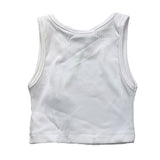 Disclaimer Einfarbiges Tanktop mit Rundhalsausschnitt und weißem Aufdruck für Mädchen