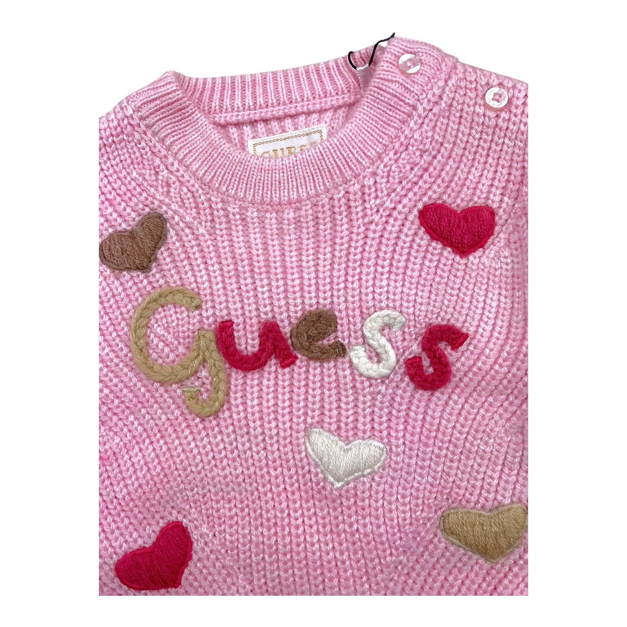 GUESS maglia tinta unita con stampa Rosa per Neonata K4BE01Z3IC0 ROSA GUESS 
