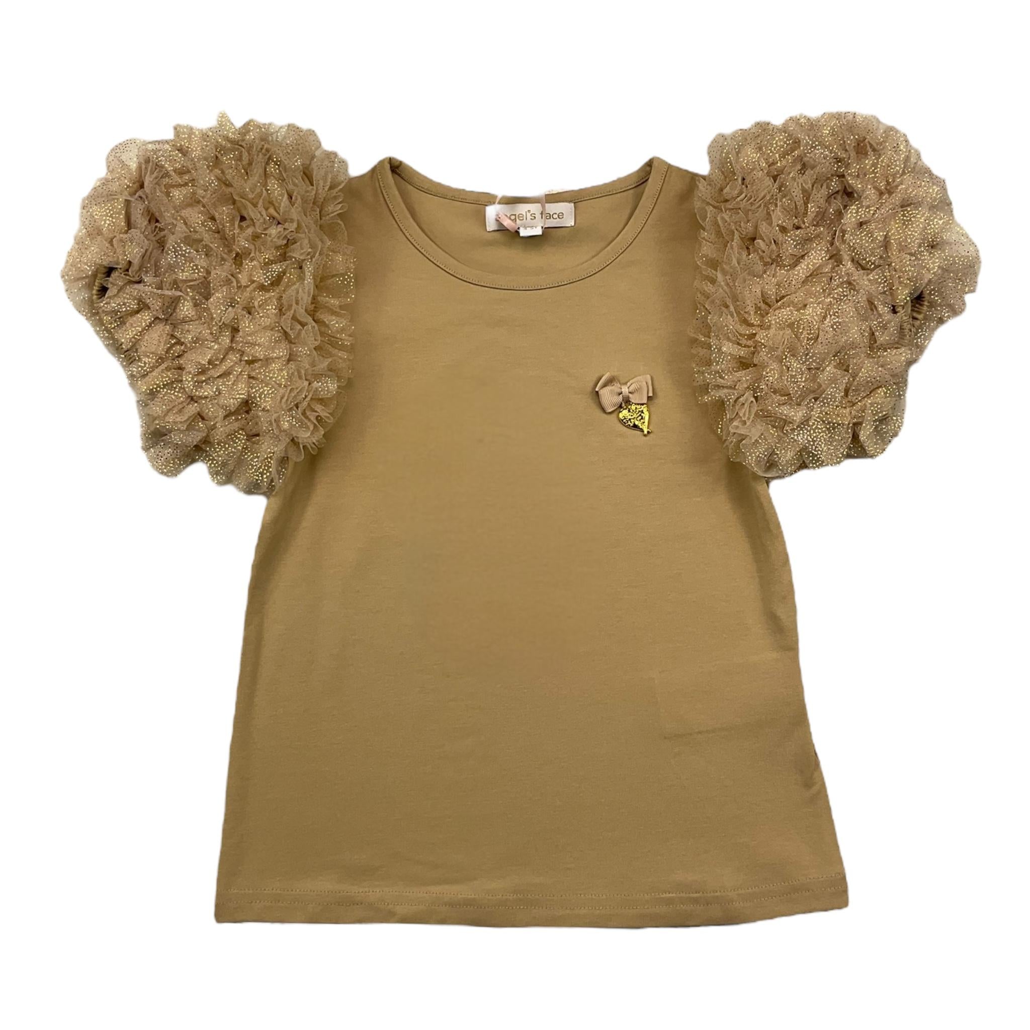 ANGEL'S FACE t-shirt girocollo tinta unita cn maniche con tulle Oro per Bambina JENA ORO ANGEL'S FACE 