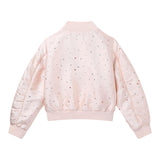 Stella Mccartney – Sweatshirt mit Reißverschluss und rosa Applikationen für Mädchen