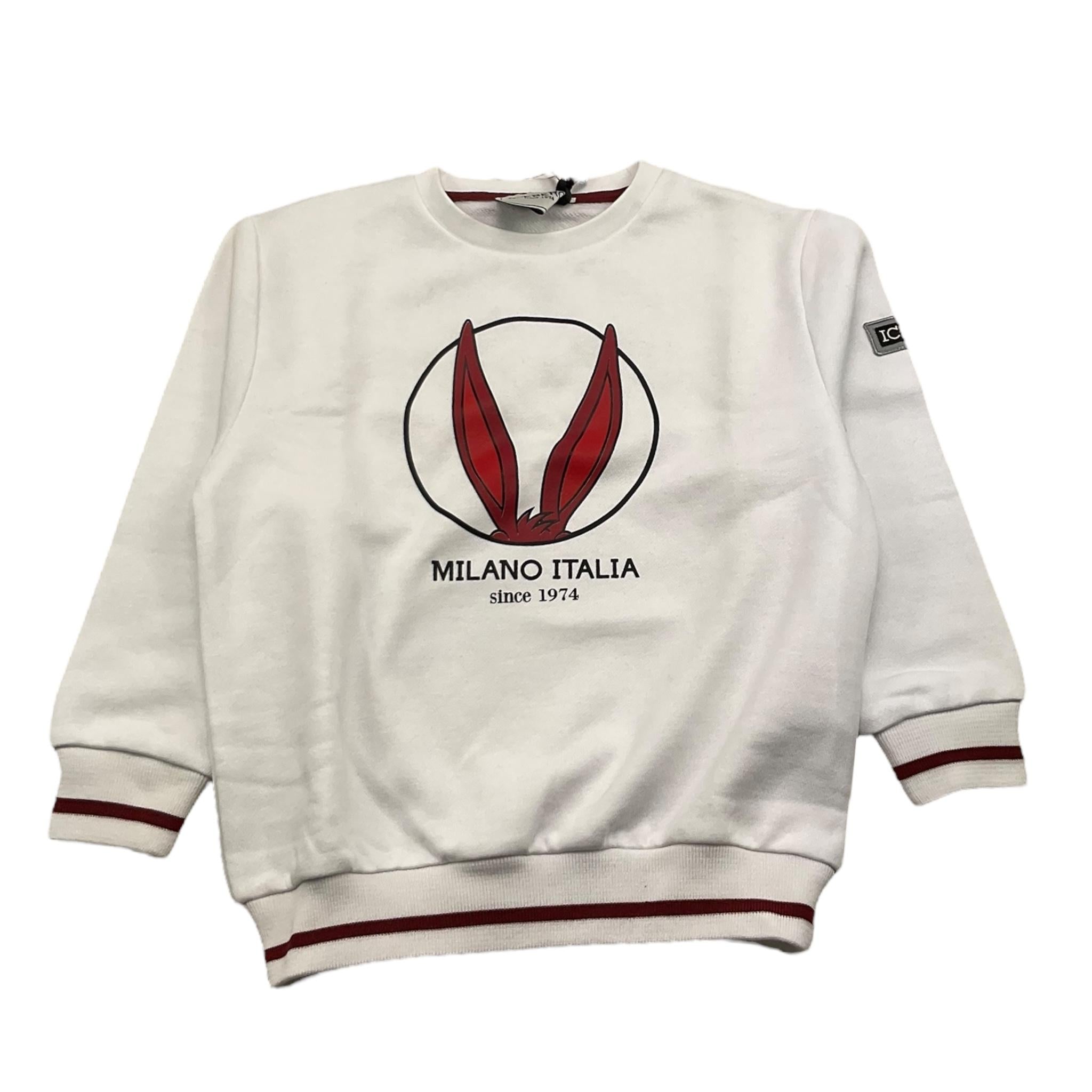 ICEBERG felpa tinta unita girocollo con stampa Bianco per Bambino MFICE5333BX BIANCO ICEBERG 