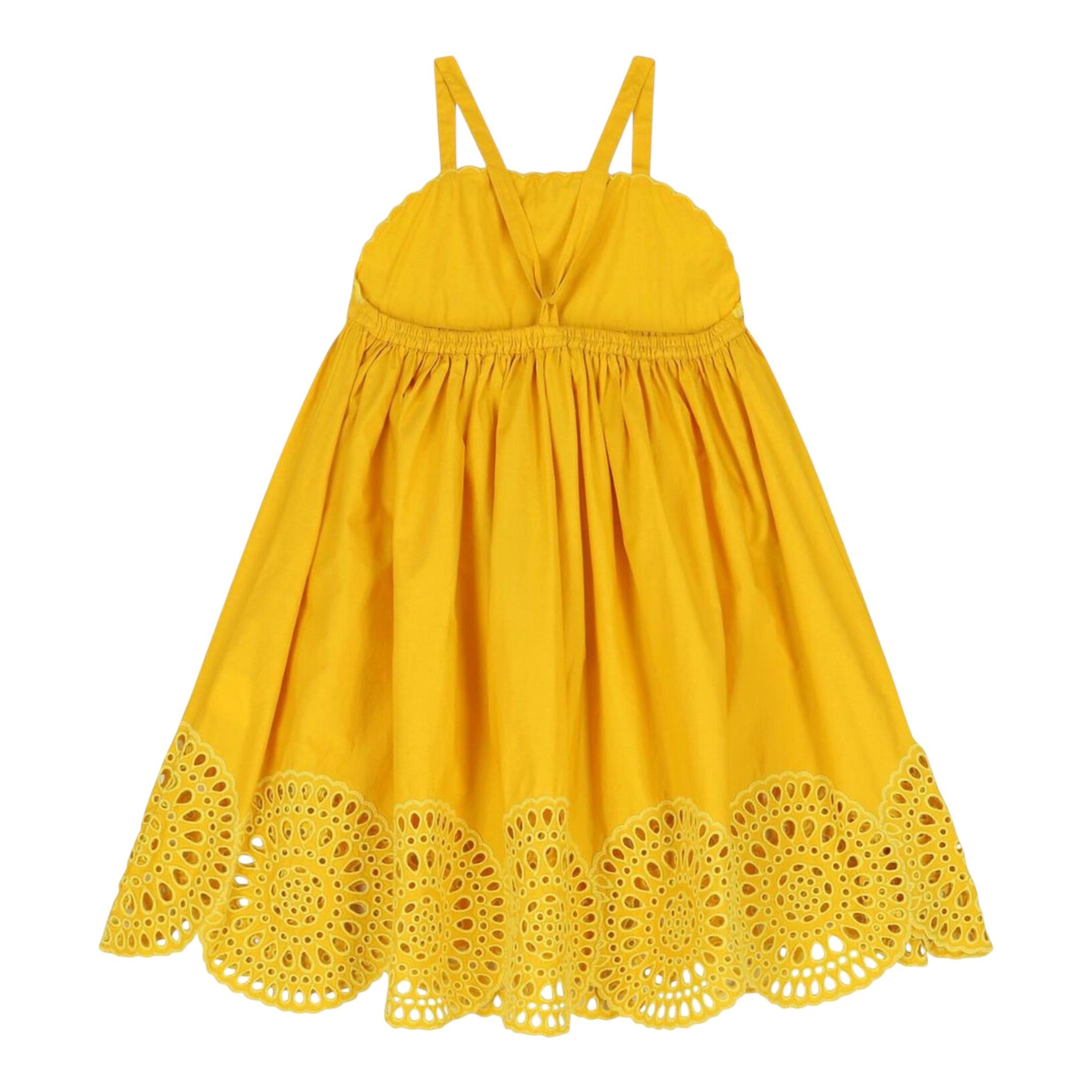 Stella Mccartney Abito Tinta Unita Traforato per Bambina TU1B92 GIALLO STELLA McCARTNEY 