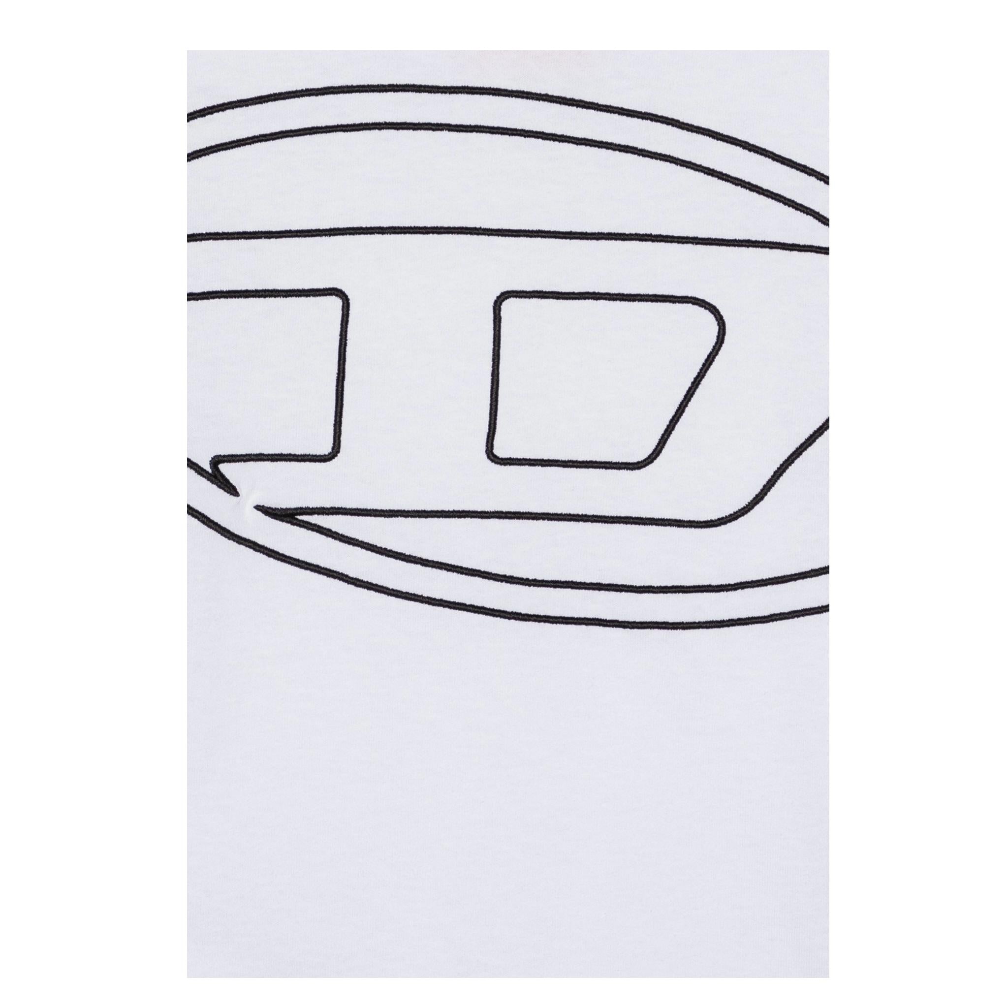 Diesel T-Shirt Girocollo Tinta Unita con Logo per Bambino J02276X BIANCO DIESEL 