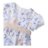 Minibanda Abito Mezza Manica Tinta Unita Stampa Floreale per Neonata 3B721 BIANCO MINIBANDA 