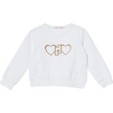 Liu Jo Felpa Chiusa Girocollo Tinta Unita con Logo per Bambina KA5014J BIANCO LIU JO 