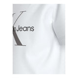 Calvin Klein T-Shirt Girocollo Tinta Unita con Stampa per Bambino IU0IU00676 BIANCO CALVIN KLEIN 