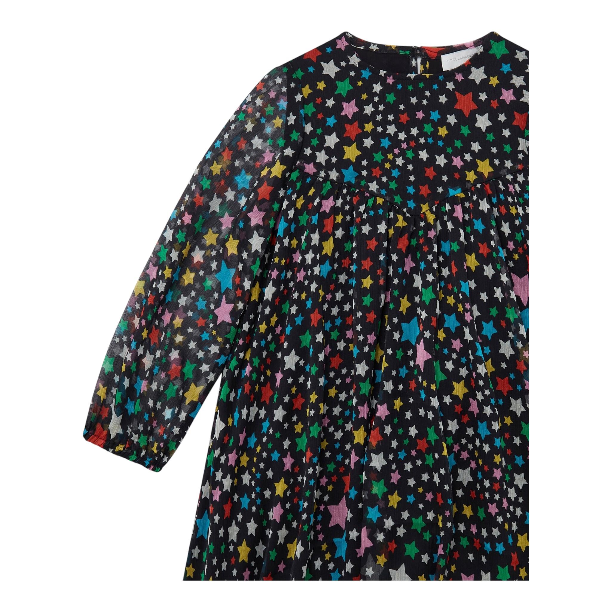 STELLA McCARTNEY abito manica lunga tinta unita cn stampa stelle Nero per Bambina TV1C40J NERO STELLA McCARTNEY 