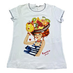Monnalisa T-Shirt Girocollo Tinta Unita con Stampa per Bambina 117613S7 BIANCO MONNALISA 