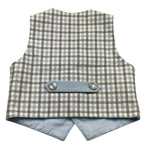 Ambaraba Gilet Tinta Unita con Parte Posteriore Fantasia Quadretti con Papillon per Neonato FM36093 AZZURRO AMBARABA 