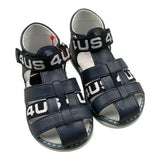 Cesare Paciotti Blaue Sandalen mit Logo-Print in Volltonfarbe für Mädchen