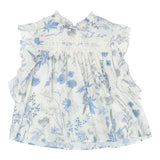 Miss Blumarine Halbarm-Shirt mit Blumen-Fantasie-Print in Weiß für Baby-Mädchen
