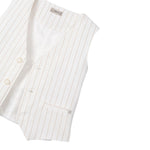 Mayoral Gilet Tinta Unita con Fantasia A Righe per Bambino 3369 BIANCO MAYORAL 