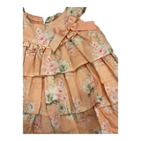Valentina Bebes Set Einfarbiges Kleid mit Muster-Pfirsich-Culotte für Baby Mädchen