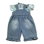 Moschino Completo 2 Pezzi Camicia-Salopette In Denim per Neonata MDG01N AZZURRO MOSCHINO 