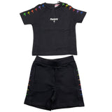 Cesare Paciotti 2-teiliges Set T-Shirt-Bermuda zweifarbig schwarz für Neugeborene