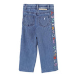 Stella Mccartney Jeans Tinta Unita con Logo Laterale per Bambina TW6E40 BLU STELLA McCARTNEY 