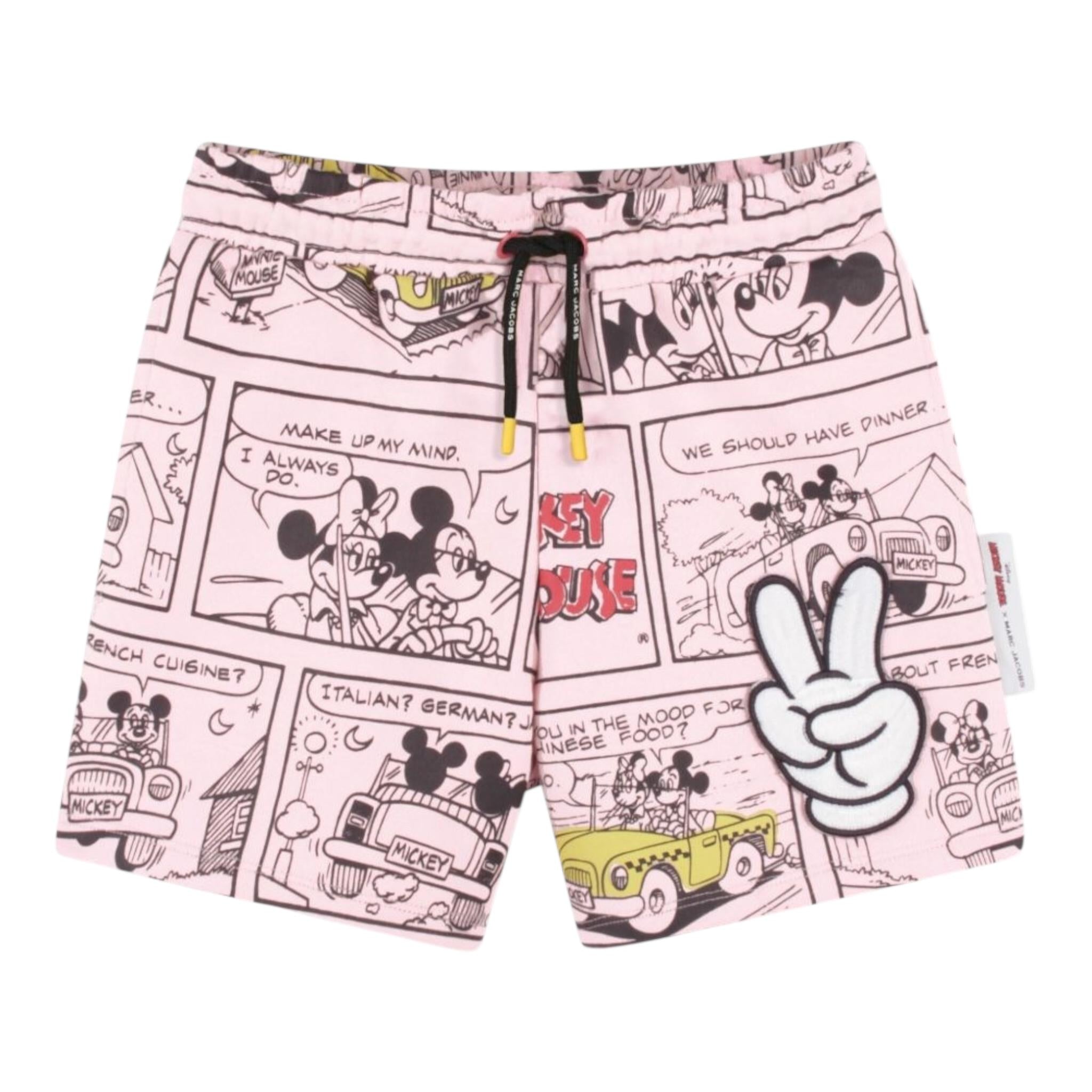 Marc Jacobs Short Tinta Unita con Stampa Topolino per Bambina W60488 ROSA MARC JACOBS 