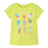 Mayoral T-Shirt Girocollo Tinta Unita con Stampa per Neonata 301432N VERDE MAYORAL 