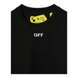Off-White – Einfarbiges T-Shirt mit Rundhalsausschnitt und Print in Schwarz für Jungen